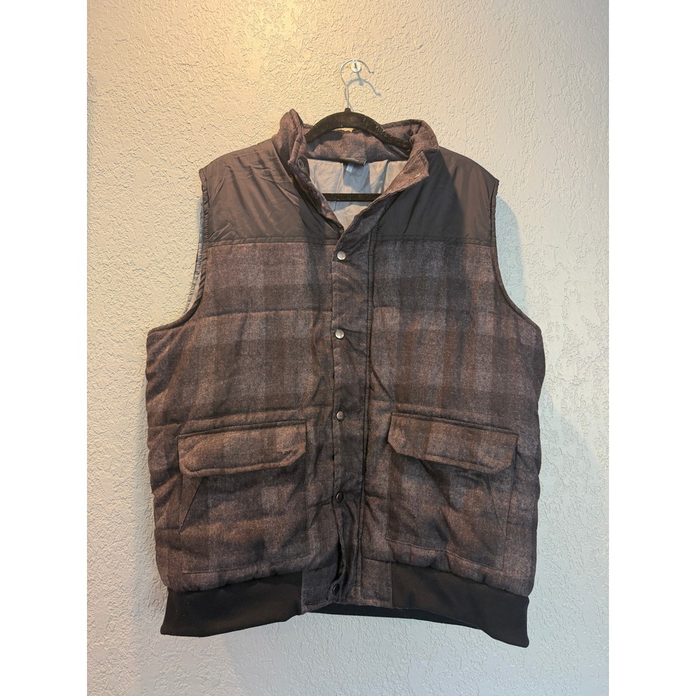Original Deluxe Mens 2XL Plaid Puffer Vest